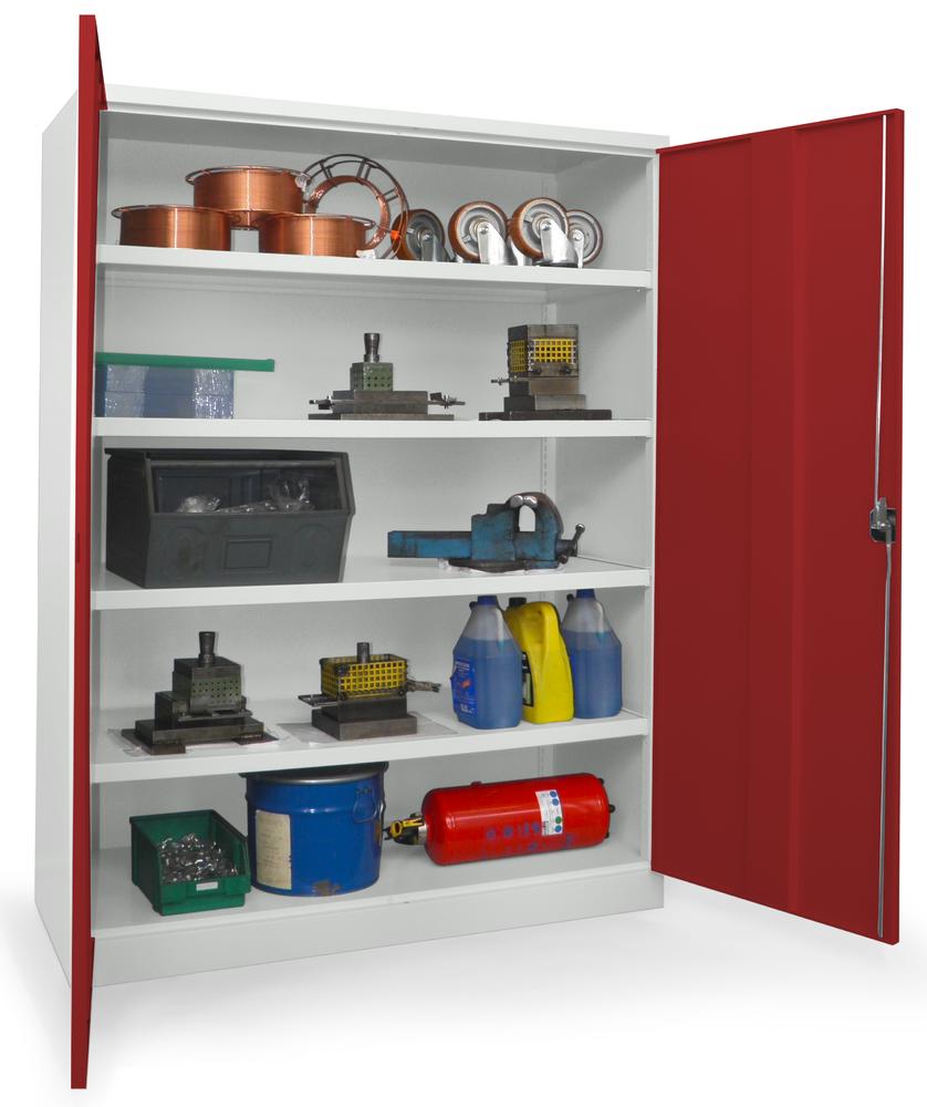 Schwerlastschrank ohne Mitteltrennwand | Rubinrot RAL 3003 | 1470 | ohne Schubladen