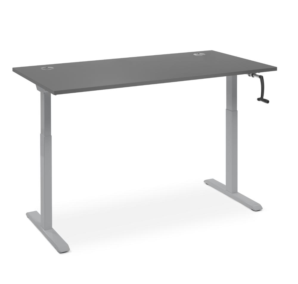 Schreibtisch manuell höhenverstellbar Flex Modul K | Anthrazit | 1800
