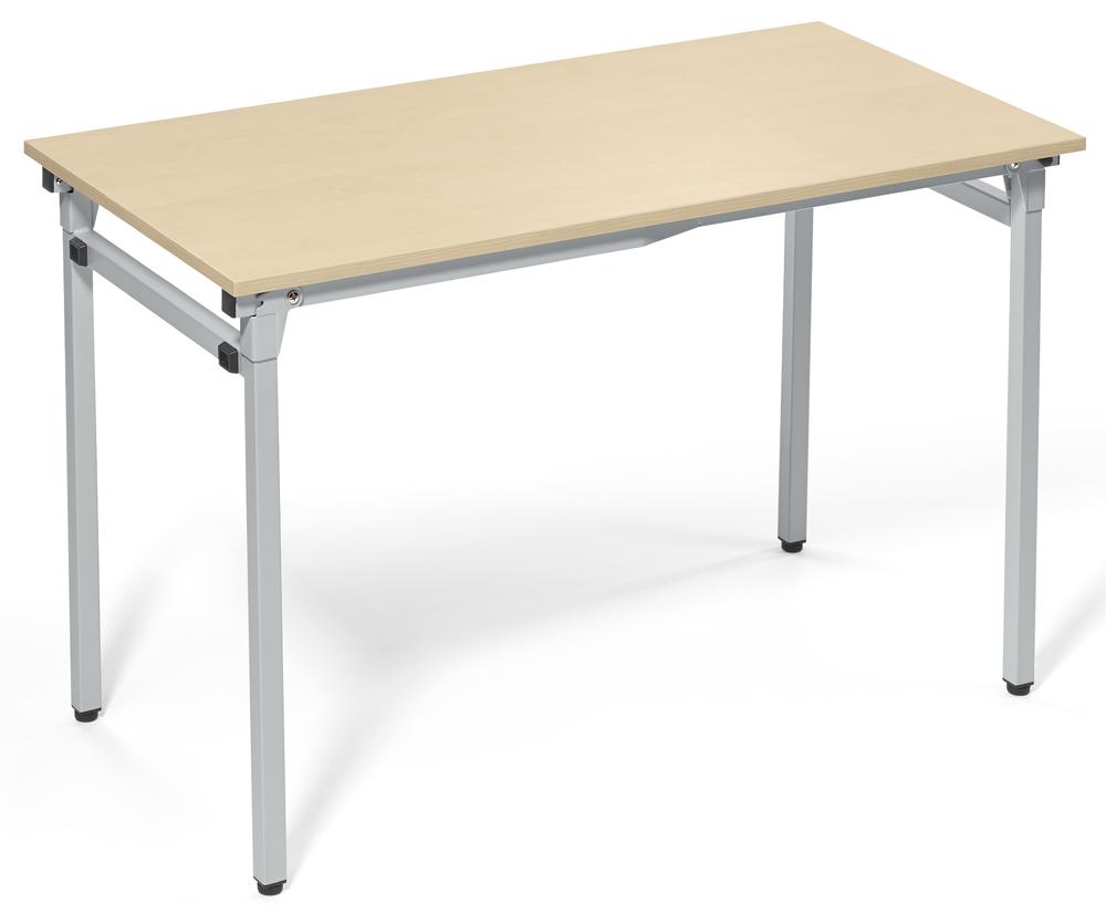 4-Fuß-Klapptisch | Ahorndekor | 1200 | 600 | Alusilber RAL 9006