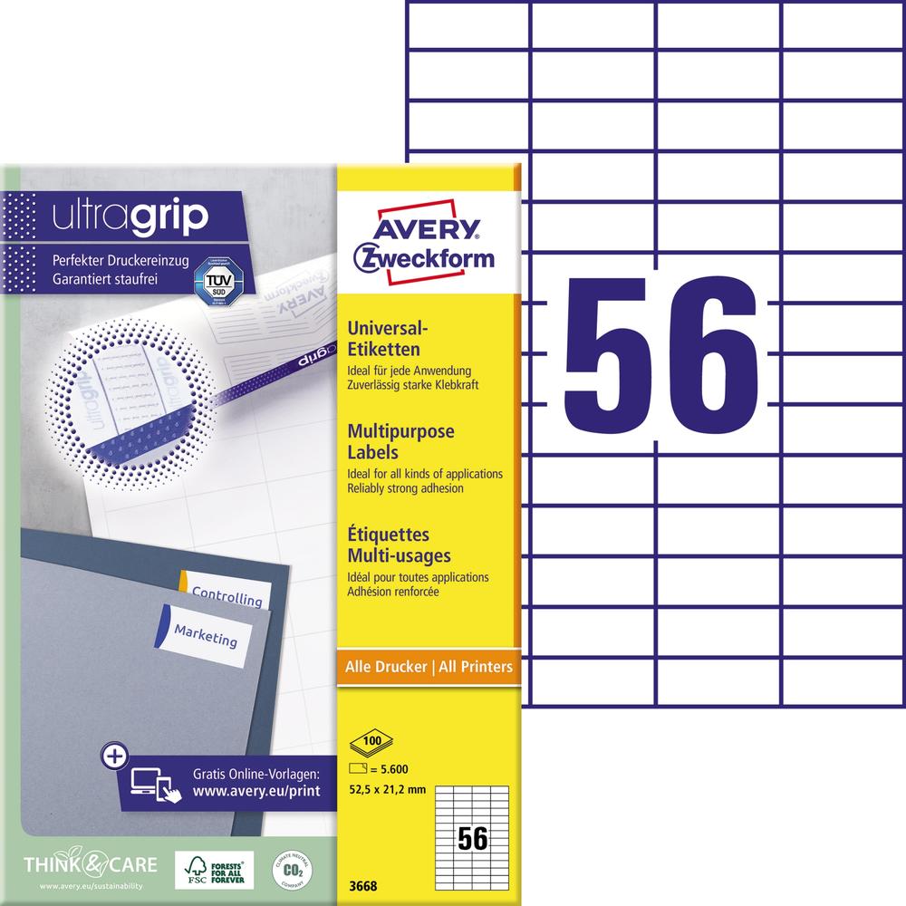 Avery Zweckform Universaletikett 3668 52,5x21,2mm