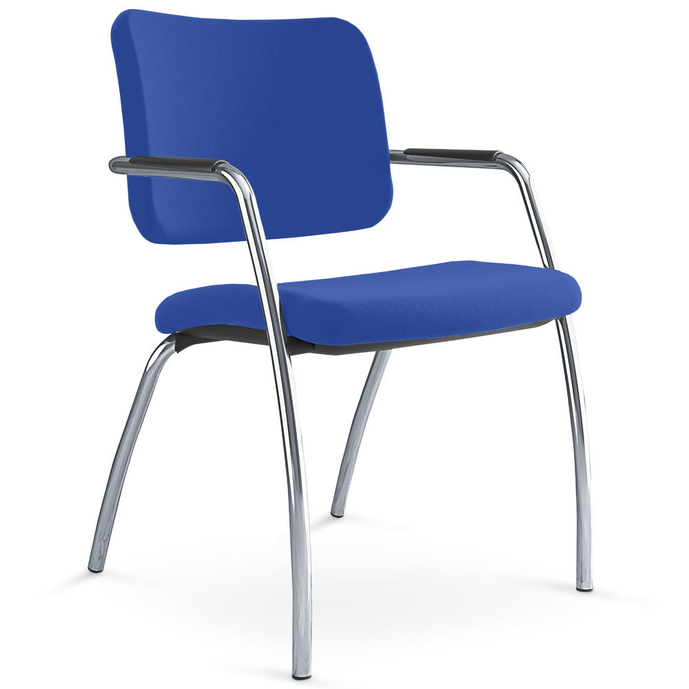 Besucherstuhl OSTRIA DV 4 - Rückenlehne standard | Blau | Rückenlehne standard | Stoff