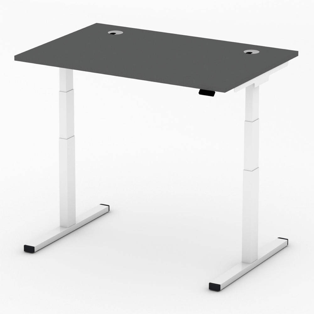 Höhenverstellbarer Schreibtisch MULTI MODUL-PRO | Anthrazit | 1200 | Weiß