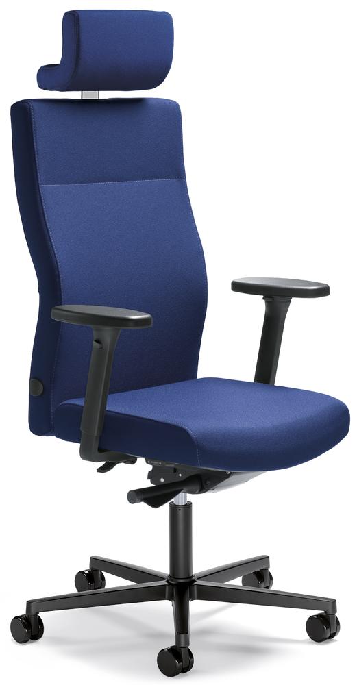 Bürostuhl winSIT mit Kopfstütze | Blau | Schwarz | mit Kopfstütze