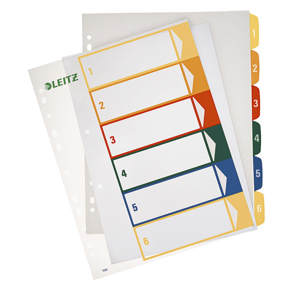 Leitz Register 12920000 DIN A4 1-6 volle Höhe PP