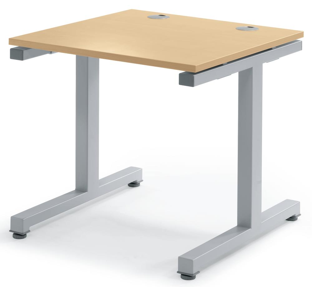 Schreibtisch BASIC 2.0 MULTI MODUL | Buchedekor | 800 | Alusilber