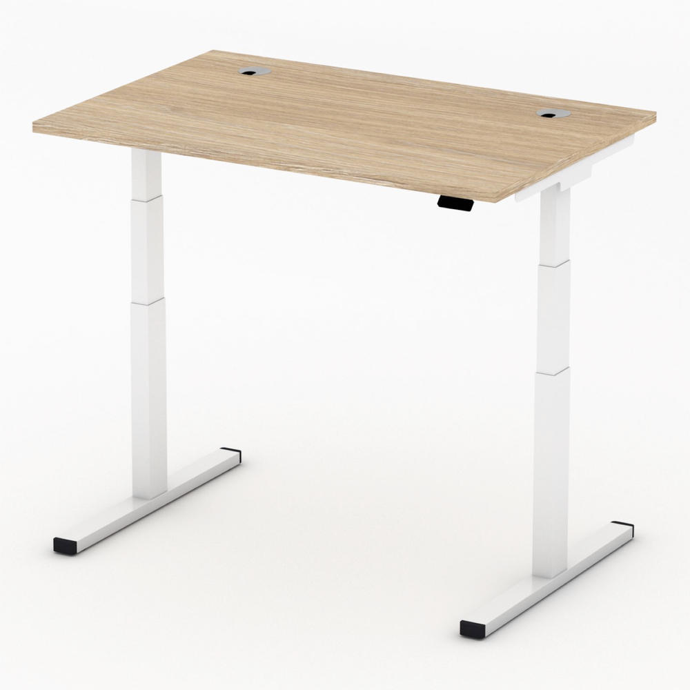 Höhenverstellbarer Schreibtisch MULTI MODUL-PRO | Eiche hell | 1200 | Weiß