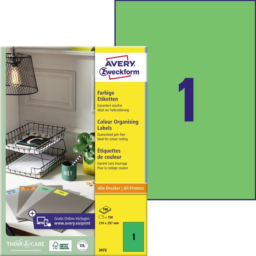 Avery Zweckform Universaletikett 3472 210x297mm