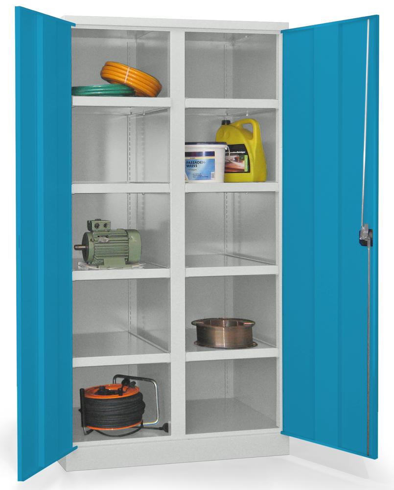 Schwerlastschrank mit Mitteltrennwand | Lichtblau RAL 5012 | 1040 | ohne Schubladen