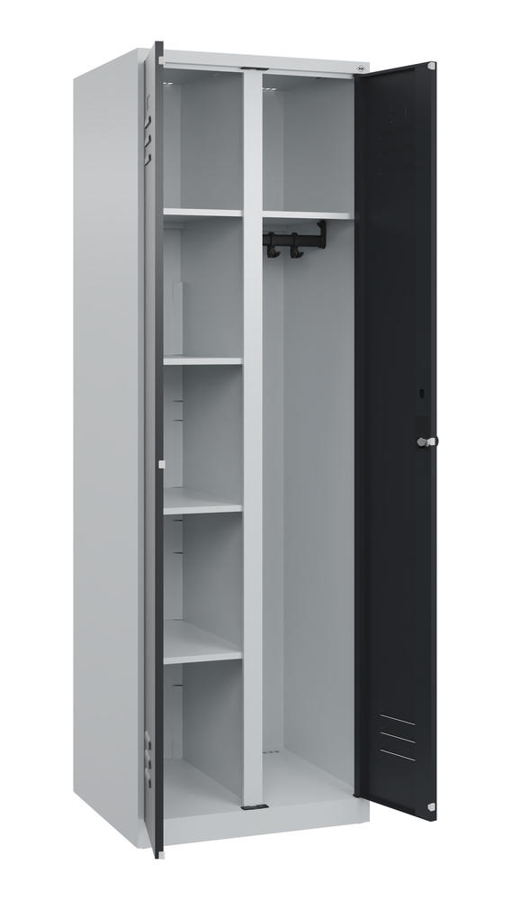 Kleider- u. Wäscheschrank, bodenstehend | Schwarzgrau RAL 7021 | Bodenstehend | Lichtgrau RAL 7035 | 300