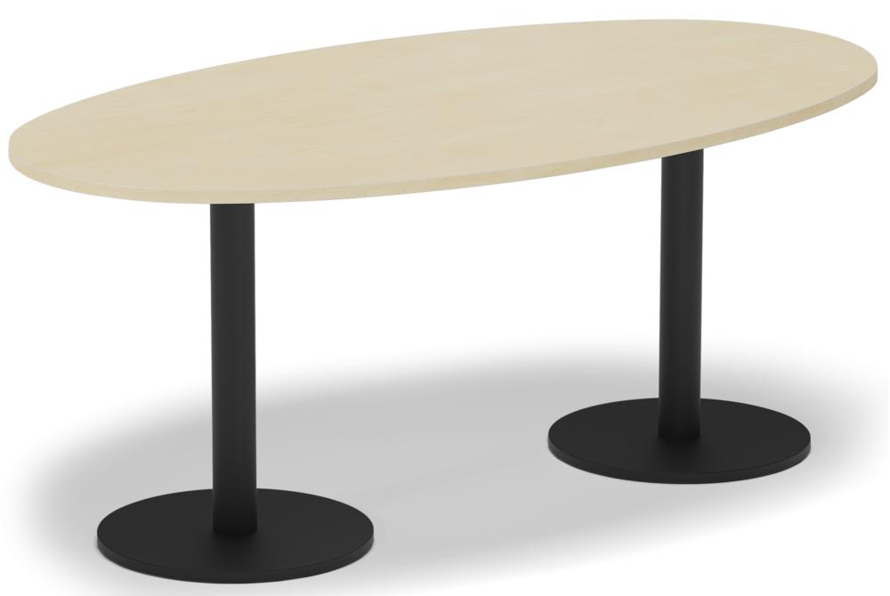 Konferenztisch MODUL | Ahorndekor | 2200 | Tiefschwarz RAL 9005