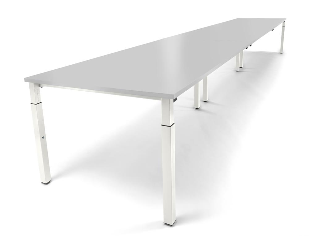 Konferenztisch System MODUL | Lichtgrau | 3600 | 1200 | Weiß RAL 9016