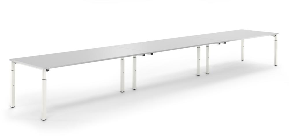 Konferenztisch System MODUL | Lichtgrau | 6000 | 1000 | Weiß RAL 9016