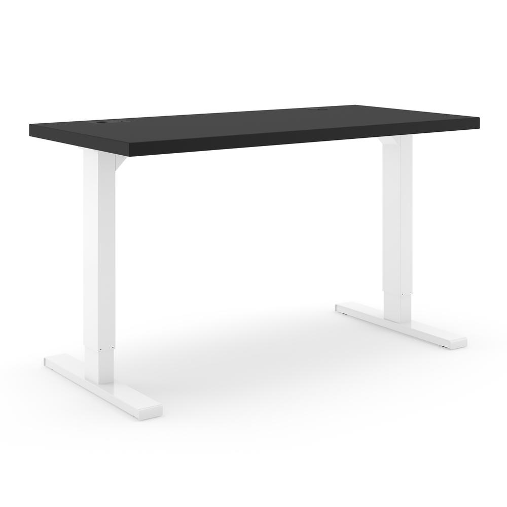 Höhenverstellbarer Schreibtisch Basic ELEMENTS | Schwarz | Weiß