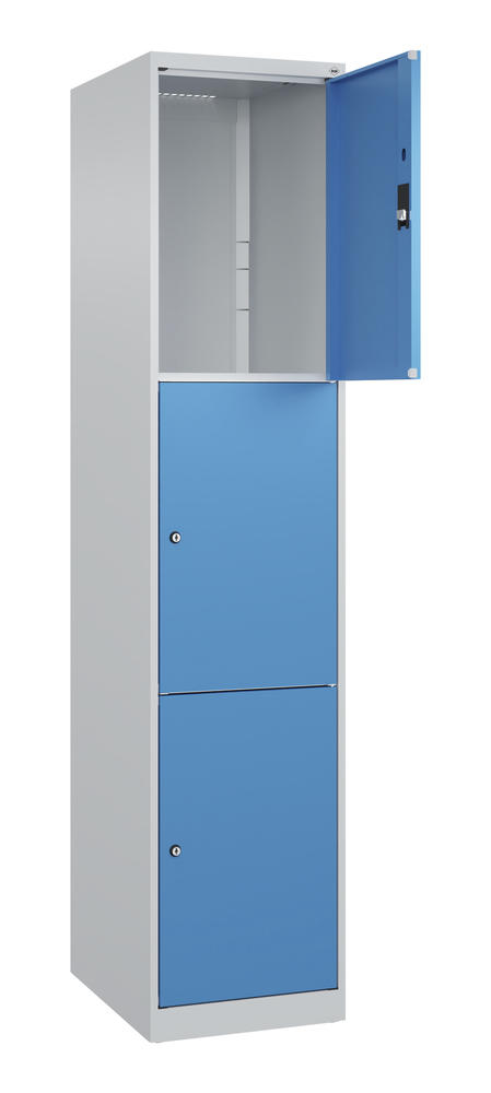 Schließfachschrank CLASSIC PLUS, bodenstehend | Lichtblau RAL 5012 | Bodenstehend | Lichtgrau RAL 7035 | 400 | 1 | 3
