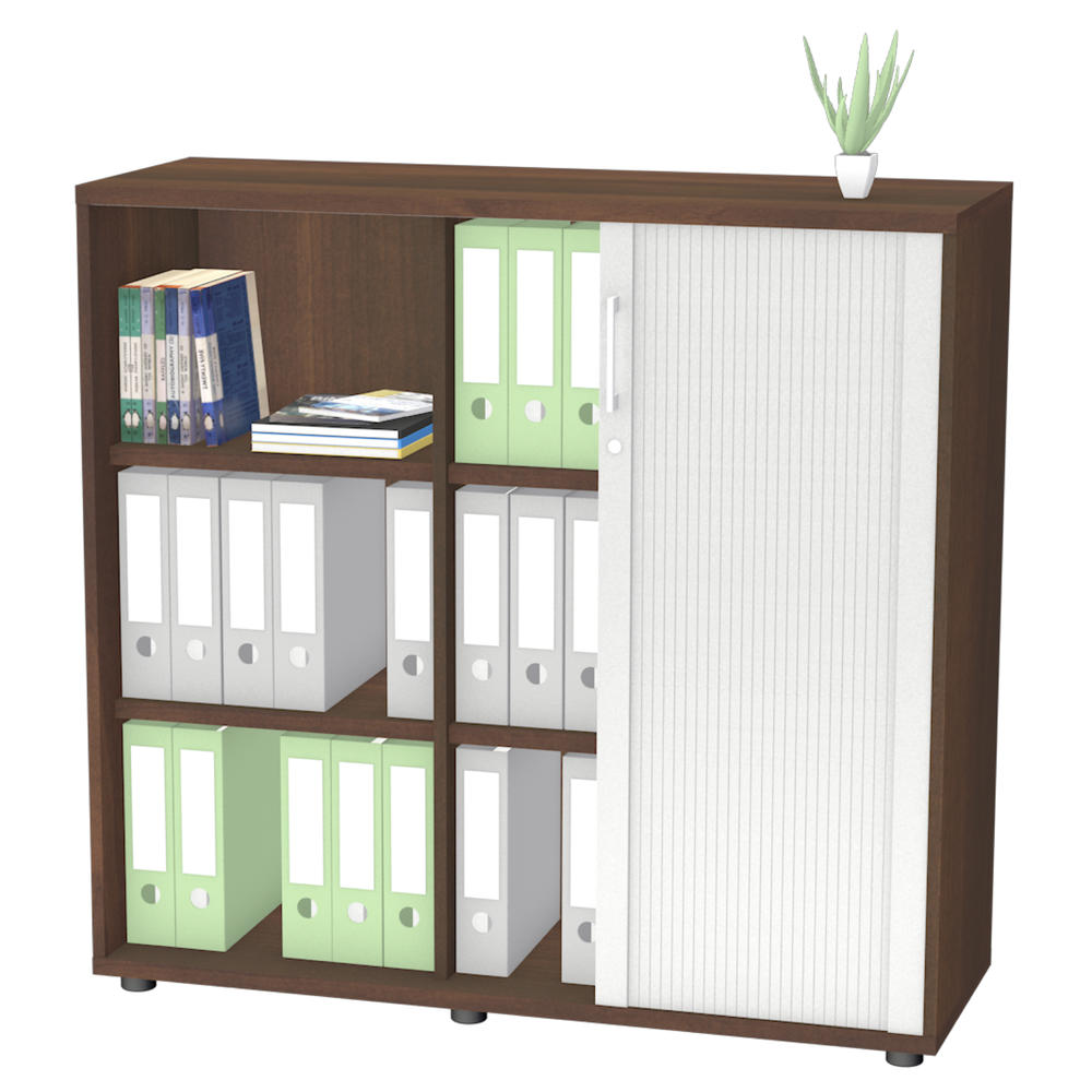 Rollladenschrank MANAGEMENT 2 | Nussdekor dunkel