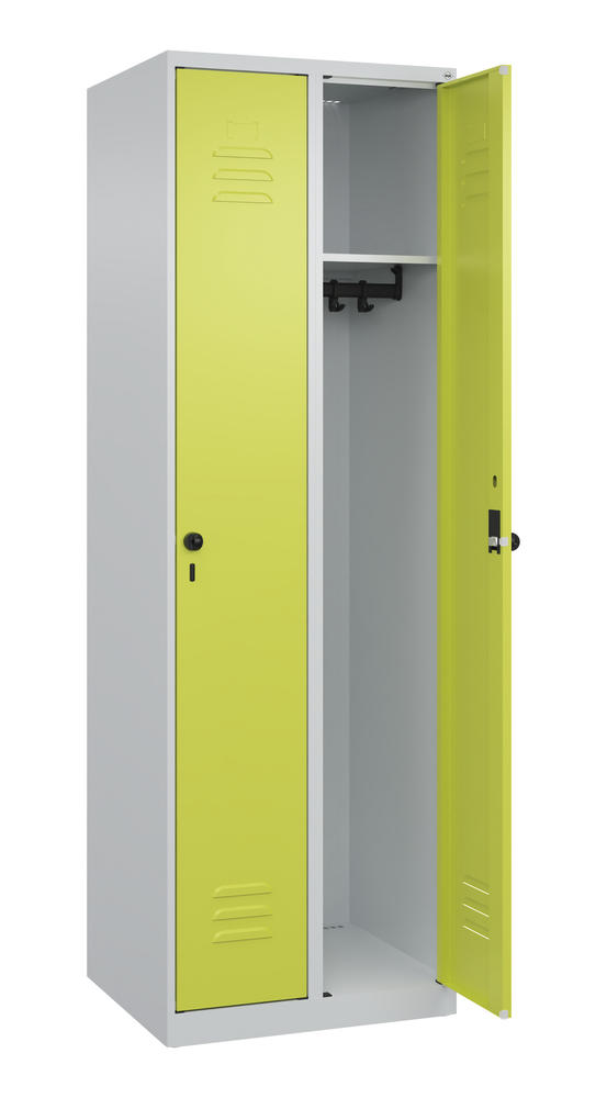 Garderoben-Stahlspind CLASSIC PLUS, bodenstehend | Clowngrün RAL 1108060 | Bodenstehend | Lichtgrau RAL 7035 | 300 | 2