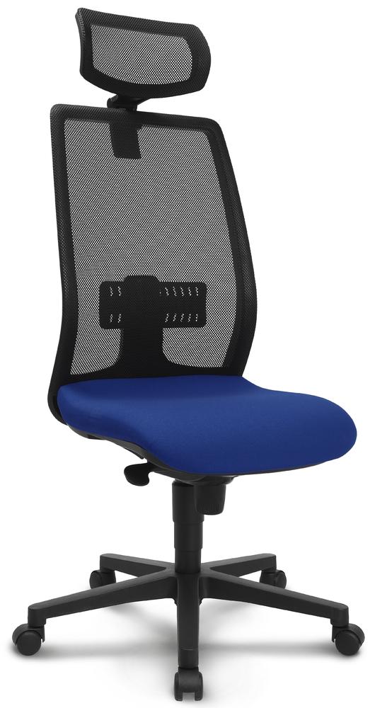 Bürostuhl LIVORNO DV | Schwarz/Blau | mit Kopfstütze