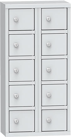 Wertfachschrank mit 10 Fächern | Lichtgrau RAL 7035