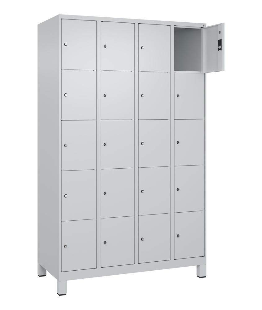 Schließfachschrank CLASSIC PLUS, mit Füßen | Lichtgrau RAL 7035 | mit Füßen | Lichtgrau RAL 7035 | 300 | 4 | 20