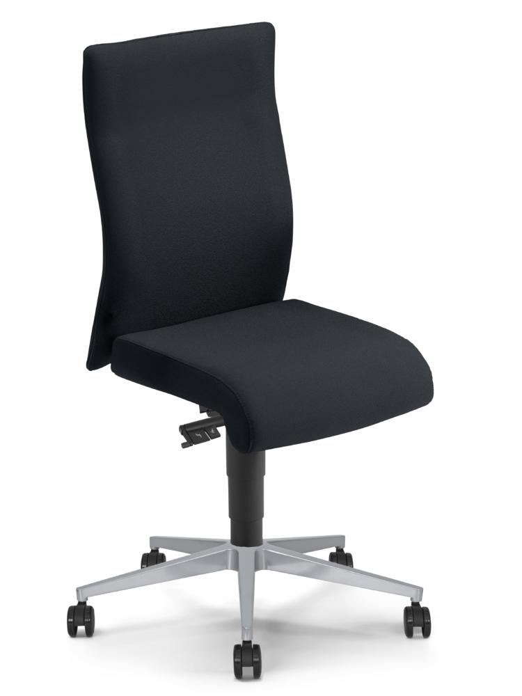 Bürostuhl DV 35 ohne Armlehnen | Schwarz | Alusilber | ohne Armlehnen (optional)