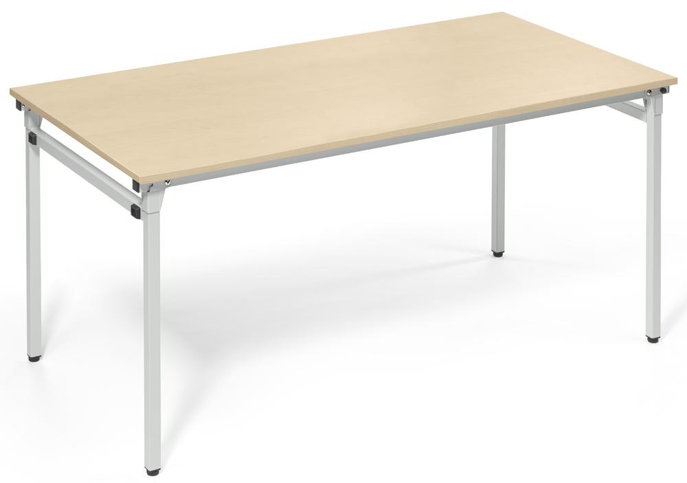 4-Fuß-Klapptisch | Ahorndekor | 1600 | 800 | Alusilber RAL 9006