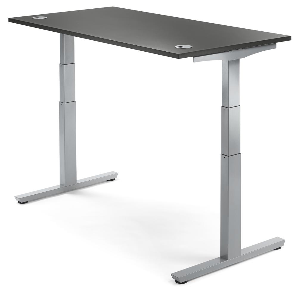 Höhenverstellbarer Schreibtisch COMFORT II PROFI MODUL | Anthrazit | 1800 | Alusilber