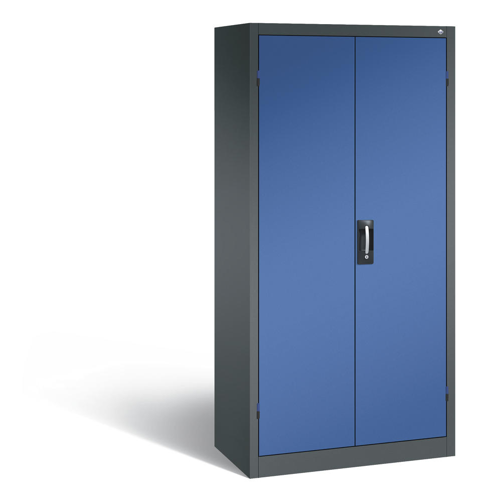 Akkuladeschrank Serie Basic, Vollblechtüren | Enzianblau RAL 5010 | Basic, ohne Schubladenblock | Vollblechtüren | Anthrazit RAL 7021