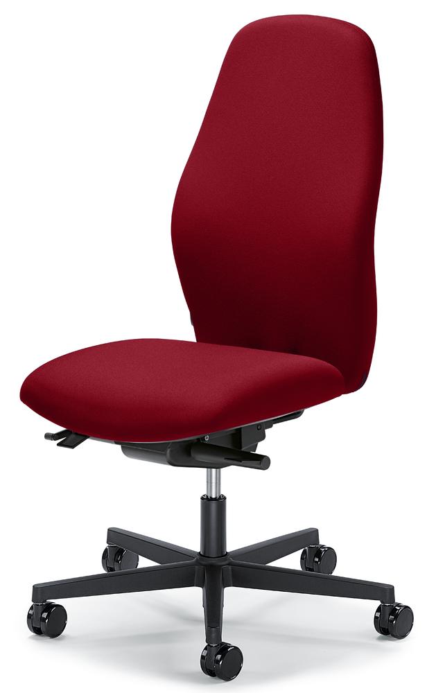 Bürostuhl mySIT ohne Armlehnen | Rot | Sitzneigeverstellung-Automatik, Sitztiefenverstellung, Synchronmechanik | Schwarz