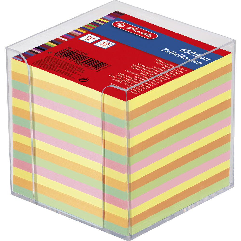 Herlitz Zettelbox 1600253 9x9x9cm transparent