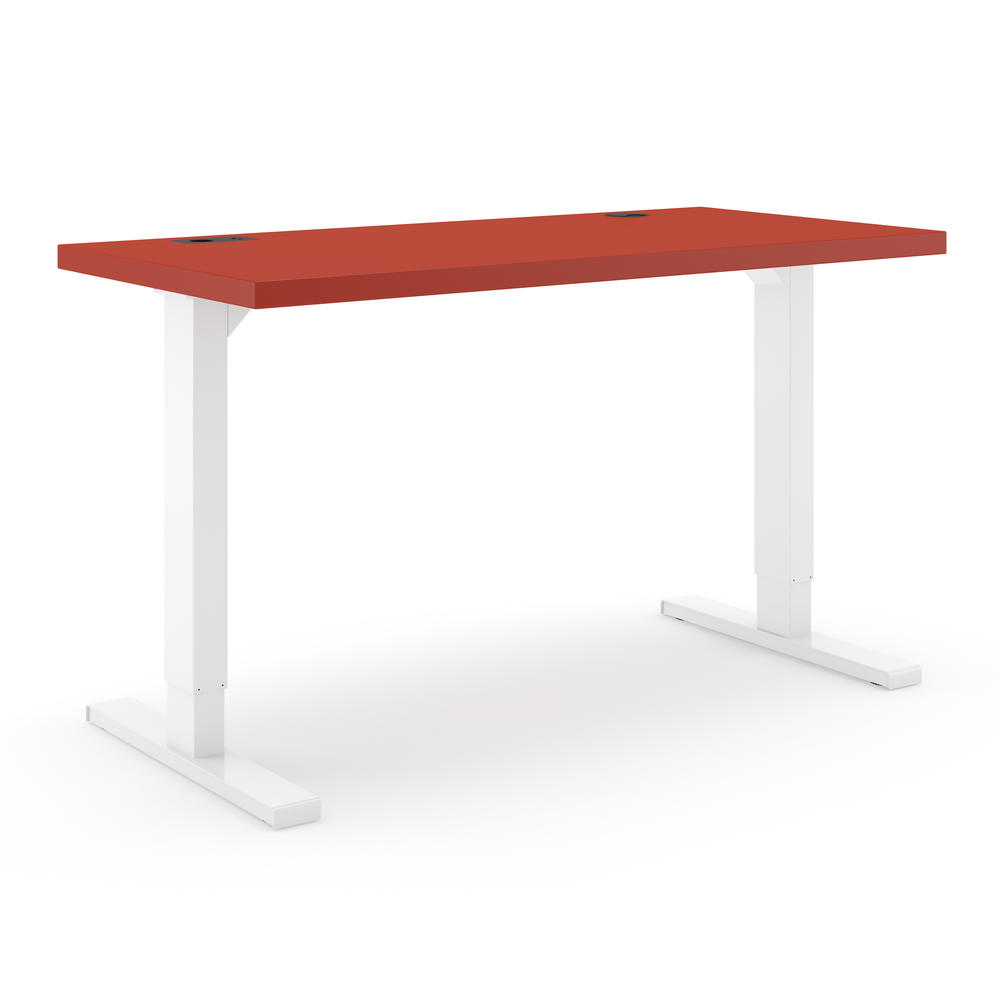 Höhenverstellbarer Schreibtisch Basic ELEMENTS | Rot | Weiß