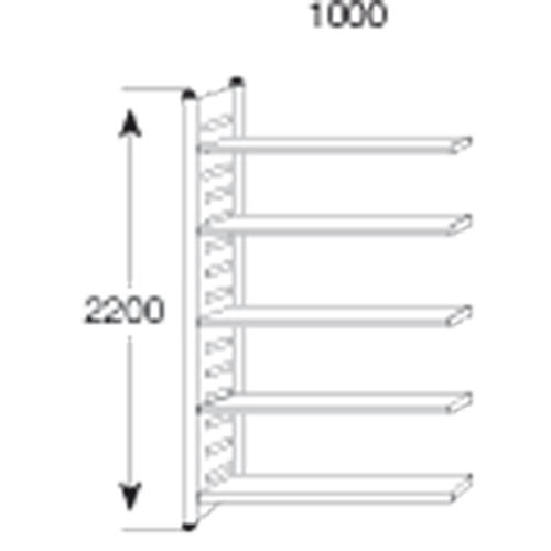 Stahl-Schraubregal STE 1500 | 2200 | Regalfeld | 1000 | 400