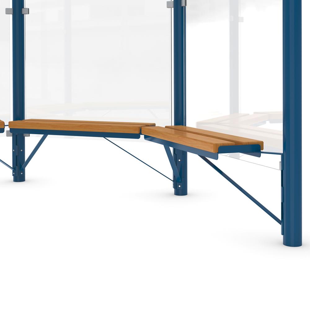 Sitzbank Paris für Sechseckpavillion | Enzianblau RAL 5010