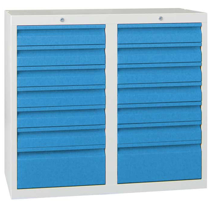 Schubladenschrank SB 200 | Lichtblau RAL 5012 | 1000 | 14 Schübe