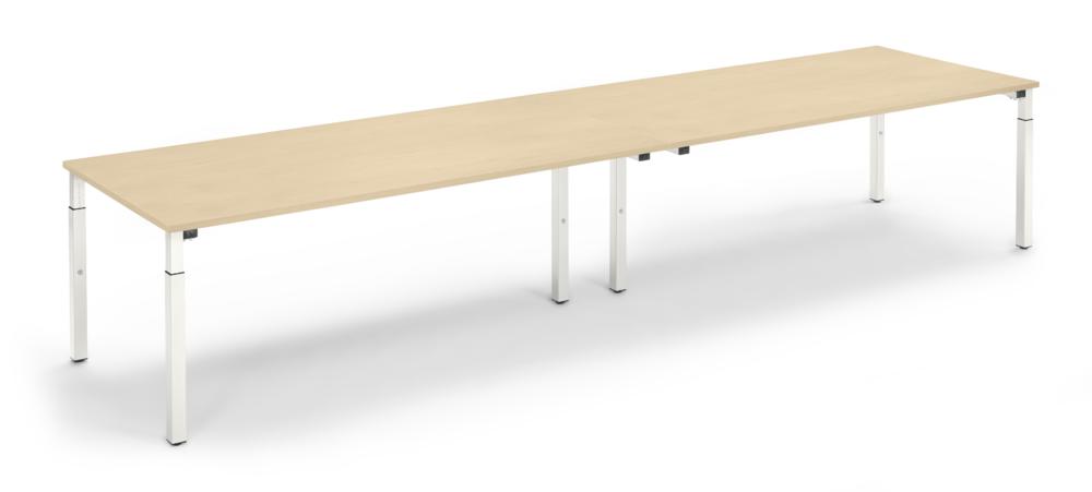 Konferenztisch System MODUL | Ahorndekor | 4000 | 1000 | Weiß RAL 9016