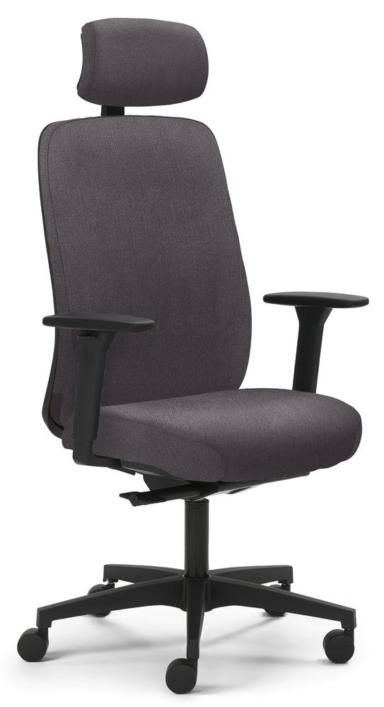 Bürostuhl VADINO | Grau | Stoff | mit Kopfstütze