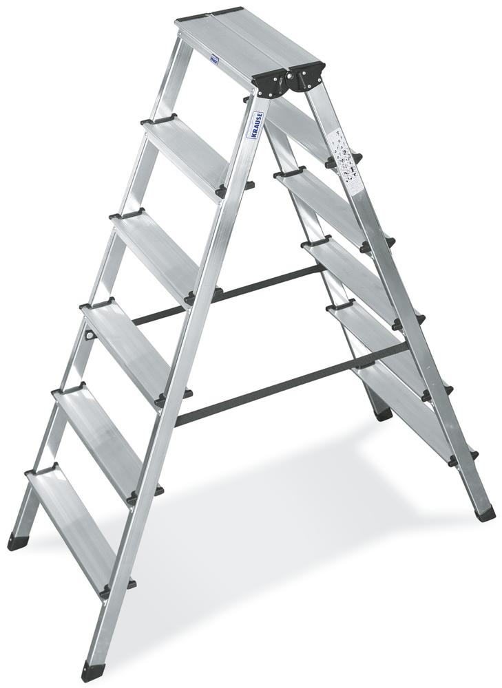 Aluminium Doppelstufenleiter | 2 x 6 Stufen