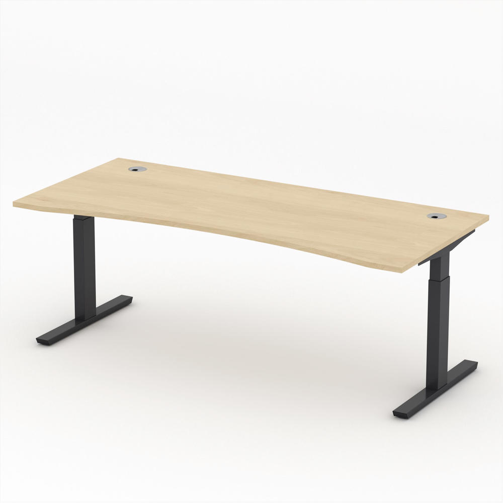Schreibtisch Cockpit T-Fuß PROFI MODUL | Buchedekor | 1800 | Schwarz