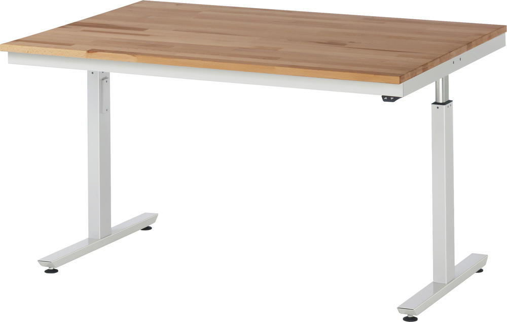 Werkbank SERIE E3 - Flächenlast bis zu 300 kg | 1500 | 1000 | Buche-Massiv-Arbeitsplatte | 300