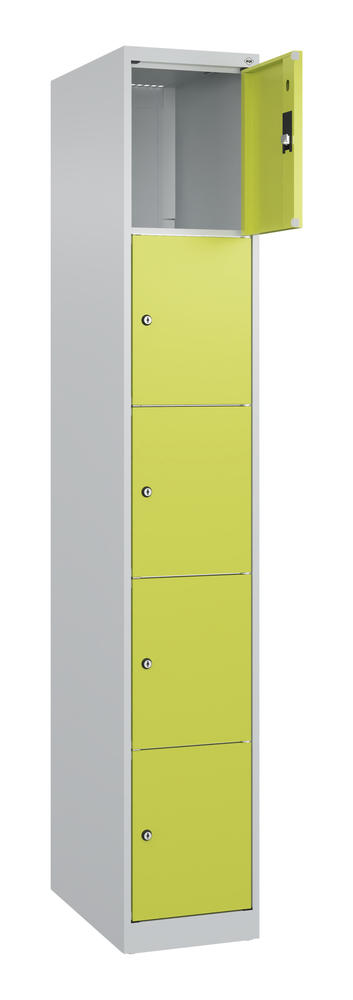 Schließfachschrank CLASSIC PLUS, bodenstehend | Clowngrün RAL 1108060 | Bodenstehend | Lichtgrau RAL 7035 | 300 | 1 | 5