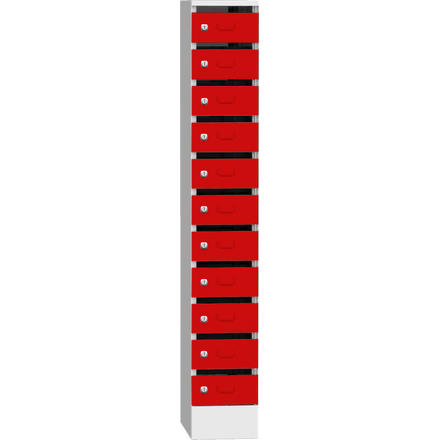 Postverteilerschrank mit 11 Fächern | Feuerrot RAL 3000 | 300