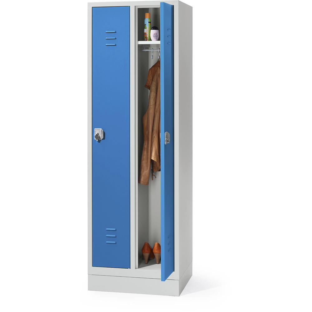 Garderoben-/Stahlspind SYSTEM SP 2 | Himmelblau RAL 5015 | mit Sockel | 300 | Drehriegelverschluss