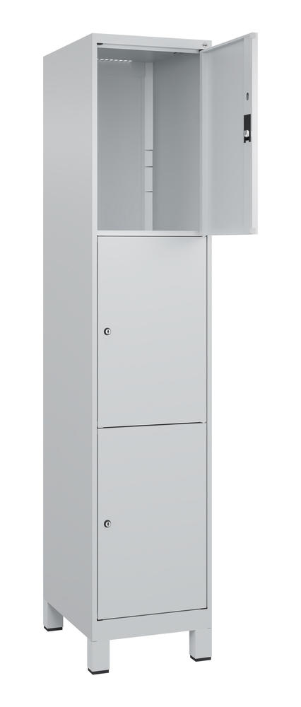 Schließfachschrank CLASSIC PLUS, mit Füßen | Lichtgrau RAL 7035 | mit Füßen | Lichtgrau RAL 7035 | 400 | 1 | 3