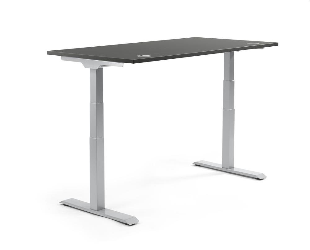 Höhenverstellbarer Schreibtisch FLEX MODUL | Anthrazit | 2000 | Alusilber