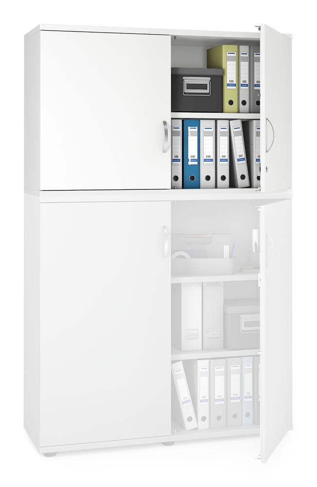 Flügeltüren-Aufsatzschrank PROFI MODUL | Weiß | 1200