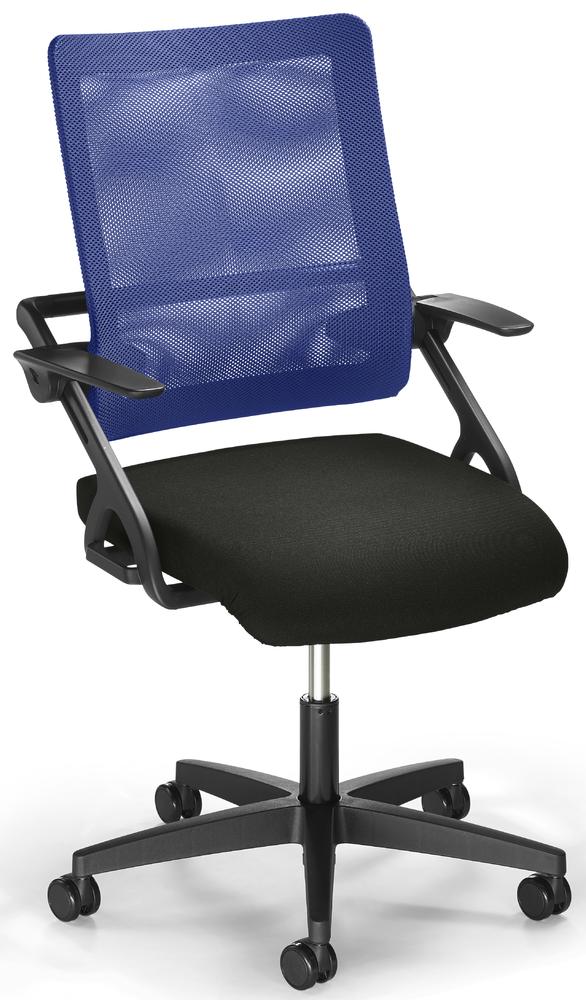 Bürostuhl SITNESS 60-3D NET mit Armlehnen | Schwarz/Blau