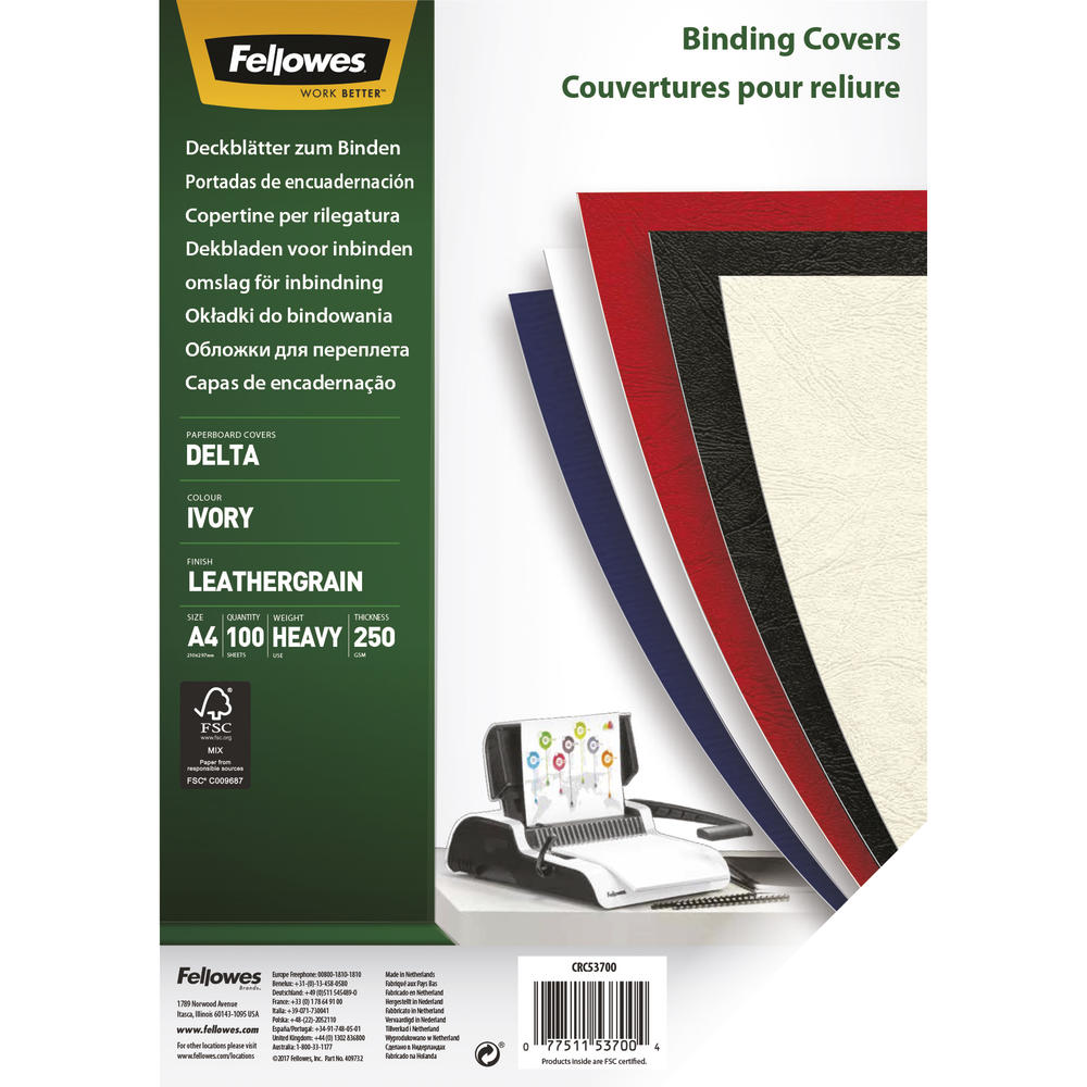 Fellowes Deckblatt Delta 5370004 DIN A4 elfenbein