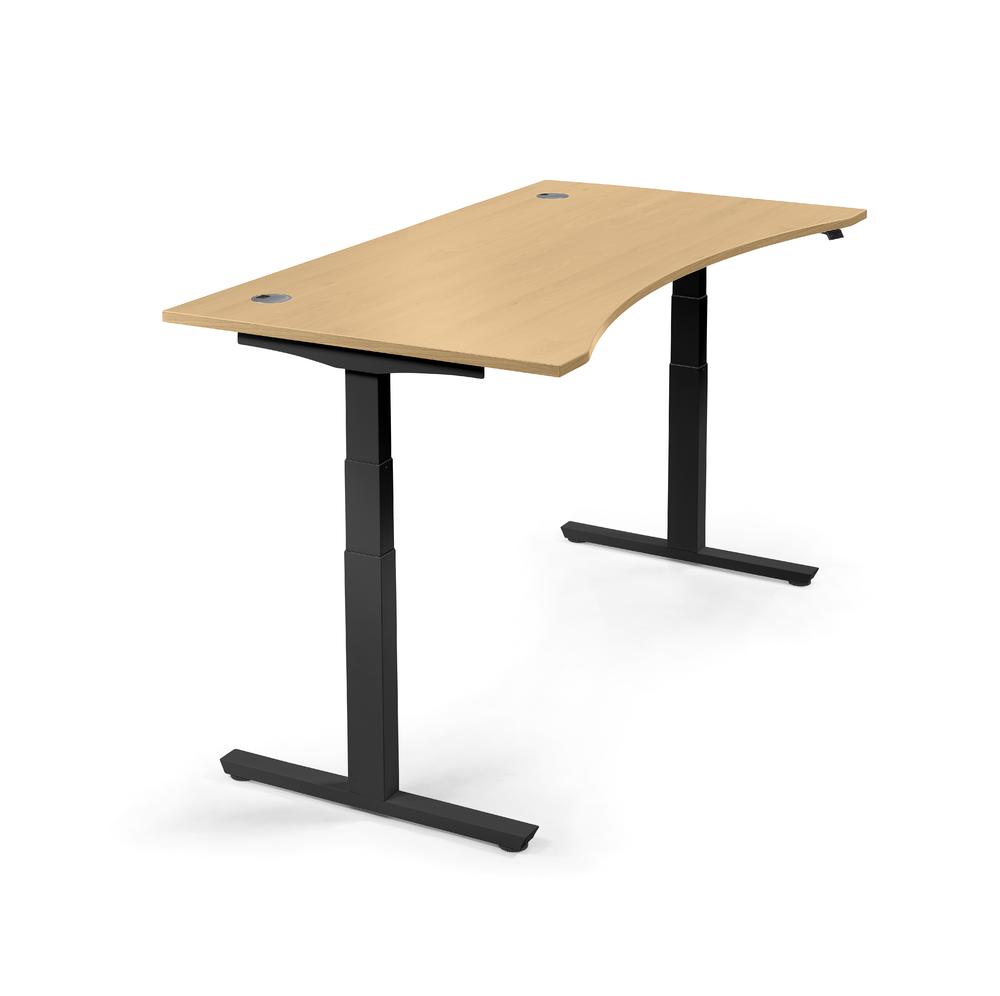 Sitz-/ Stehschreibtisch Cockpit PROFI MODUL | Buchedekor | 1800 | Schwarz