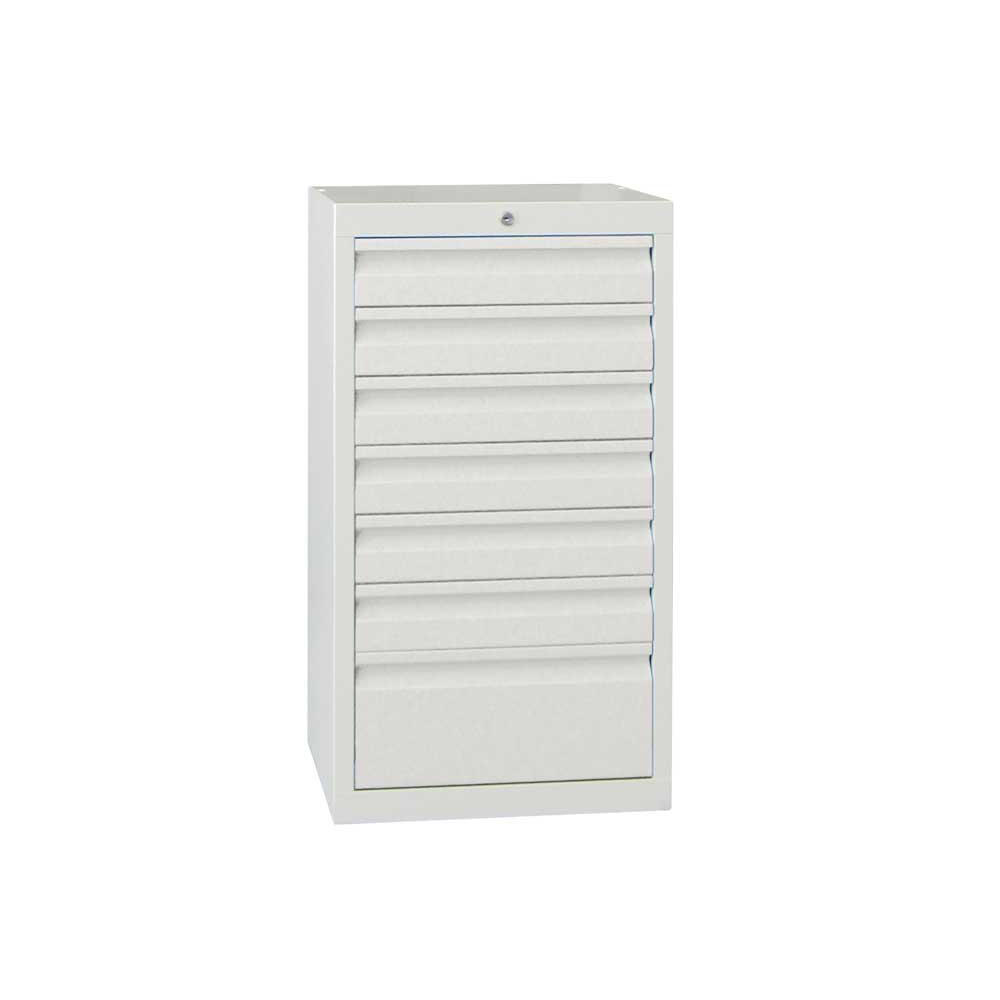 Schubladenschrank SB 100 | Lichtgrau RAL 7035 | 500 | 7 Schübe