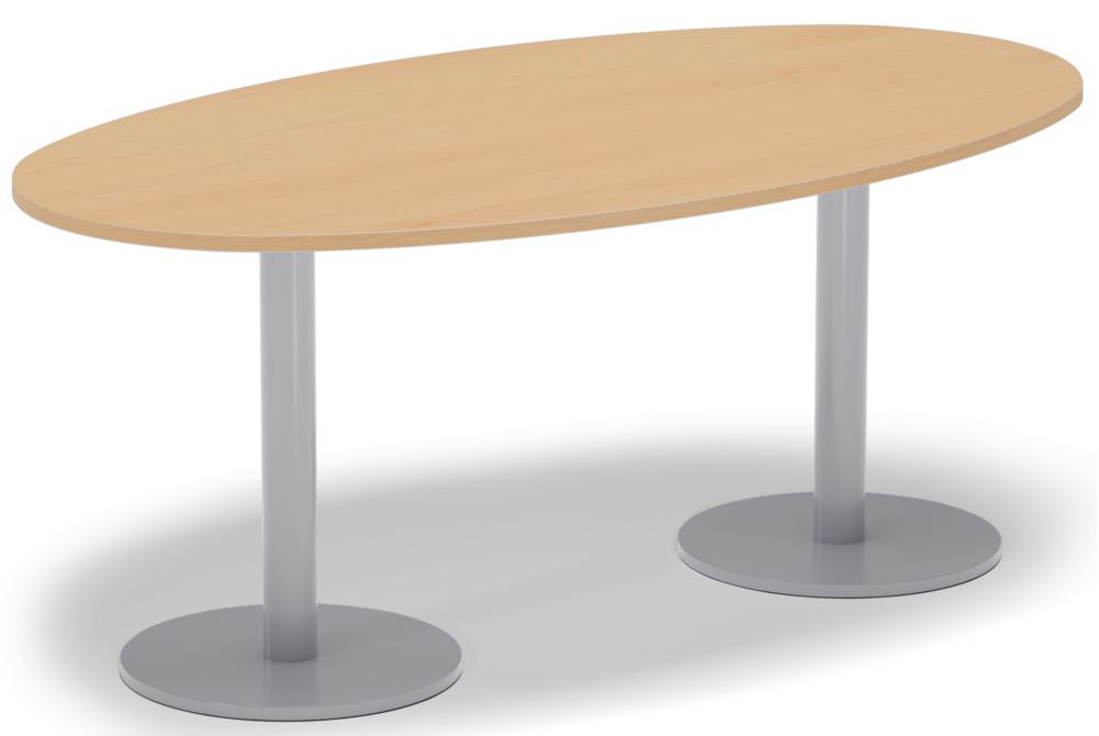 Konferenztisch MODUL | Buchedekor | 1800 | Alusilber RAL 9006