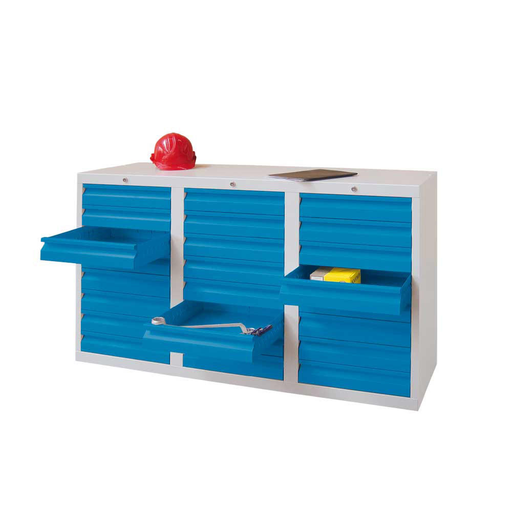Schubladenschrank SB 300 | Lichtblau RAL 5012 | 1500 | 24 Schübe